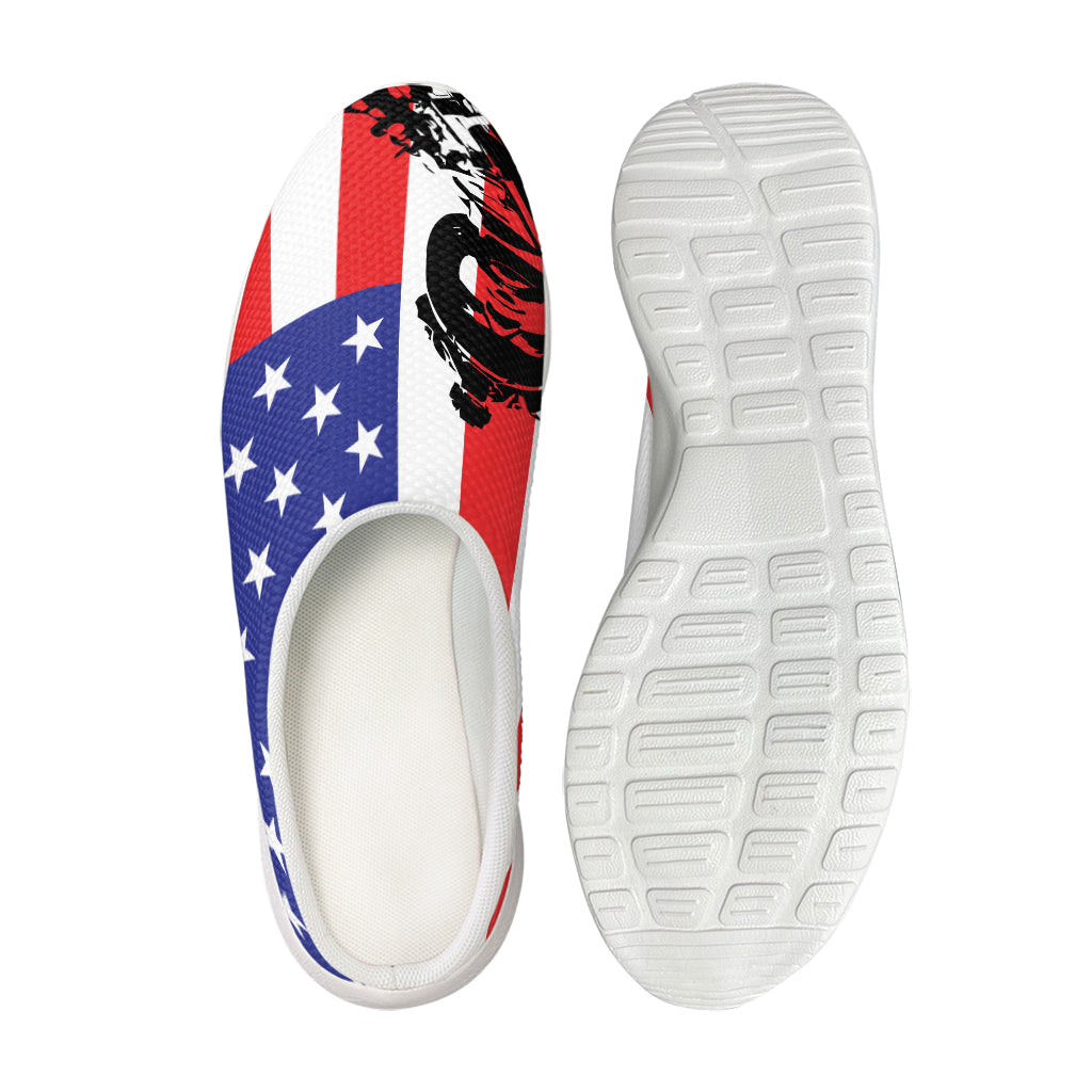 Military American Flag Print Mesh Casual Shoes