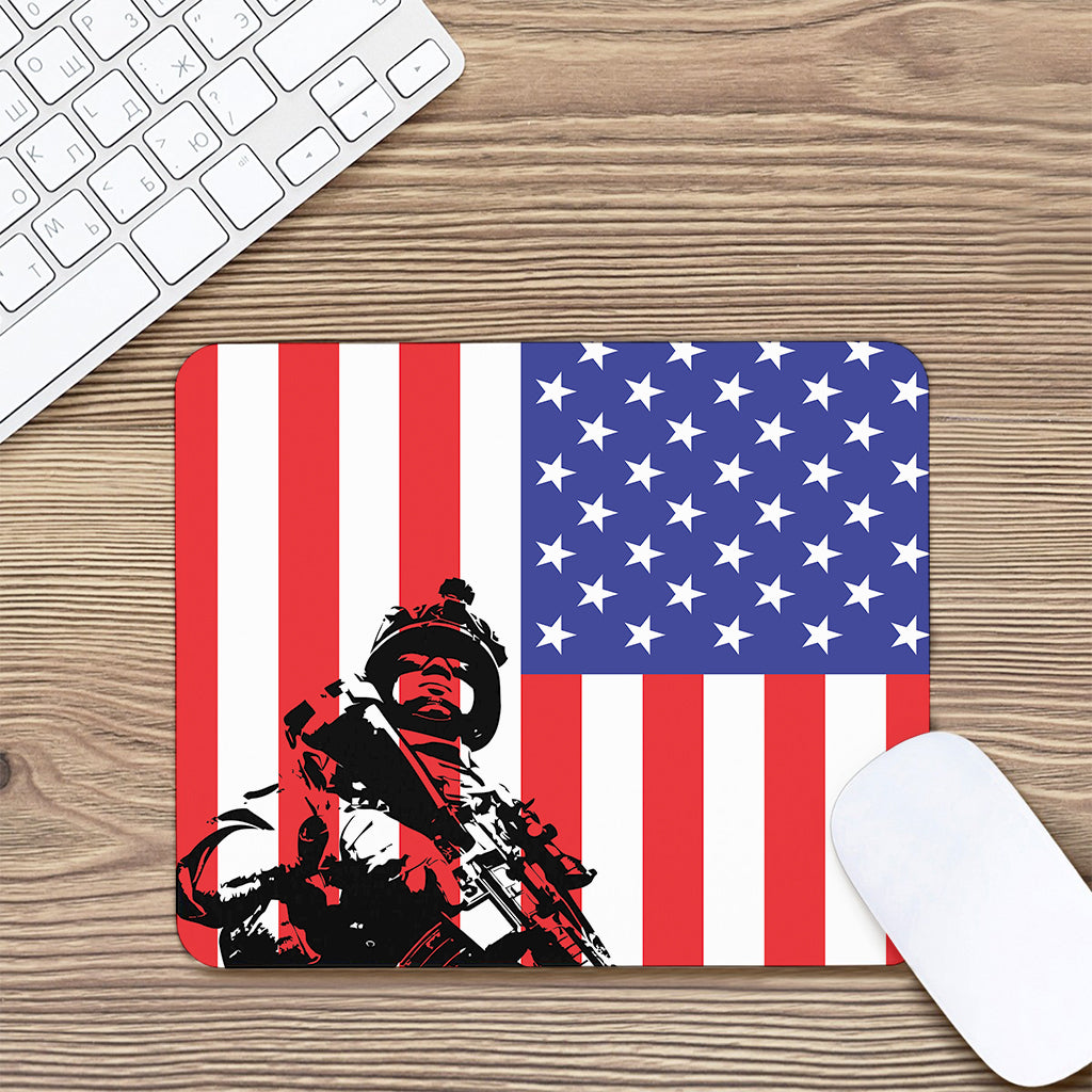 Military American Flag Print Mouse Pad