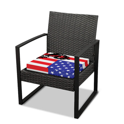Military American Flag Print Outdoor Seat Cushion Cover