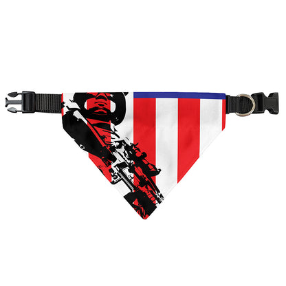 Military American Flag Print Over The Collar Dog Bandana