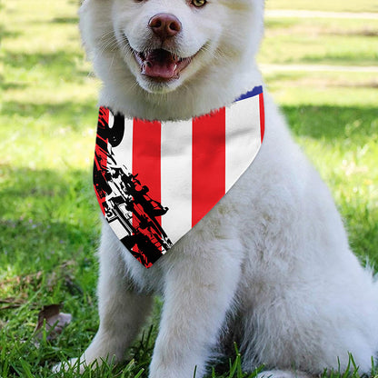 Military American Flag Print Over The Collar Dog Bandana