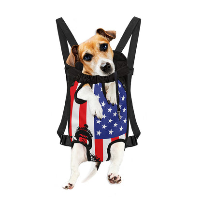 Military American Flag Print Pet Carrier Backpack