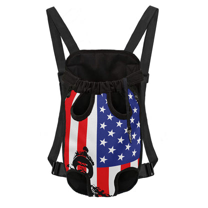 Military American Flag Print Pet Carrier Backpack
