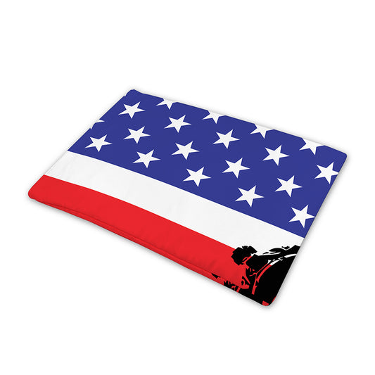 Military American Flag Print Pet Cooling Mat Cover