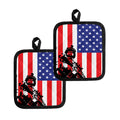 Military American Flag Print Pot Holders
