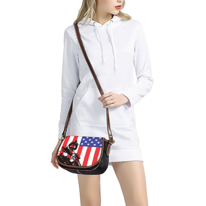 Military American Flag Print Saddle Bag