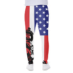 Military American Flag Print Scuba Joggers