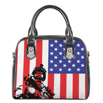 Military American Flag Print Shoulder Handbag