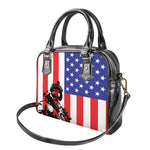 Military American Flag Print Shoulder Handbag