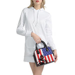 Military American Flag Print Shoulder Handbag