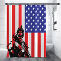 Military American Flag Print Shower Curtain