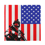 Military American Flag Print Silk Bandana
