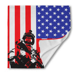 Military American Flag Print Silk Bandana