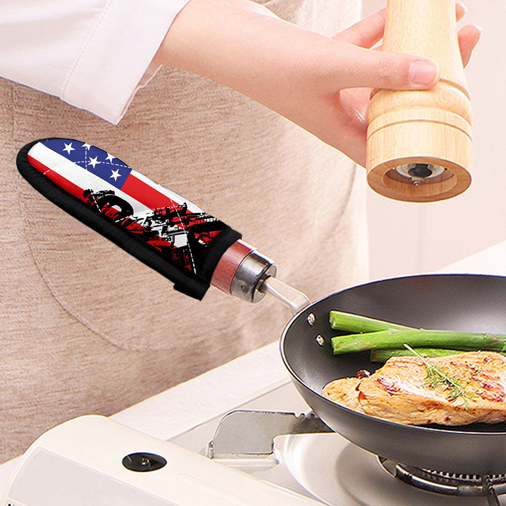 Military American Flag Print Skillet Handle Cover