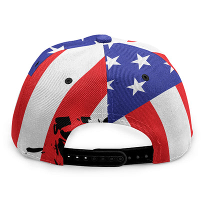 Military American Flag Print Snapback Cap