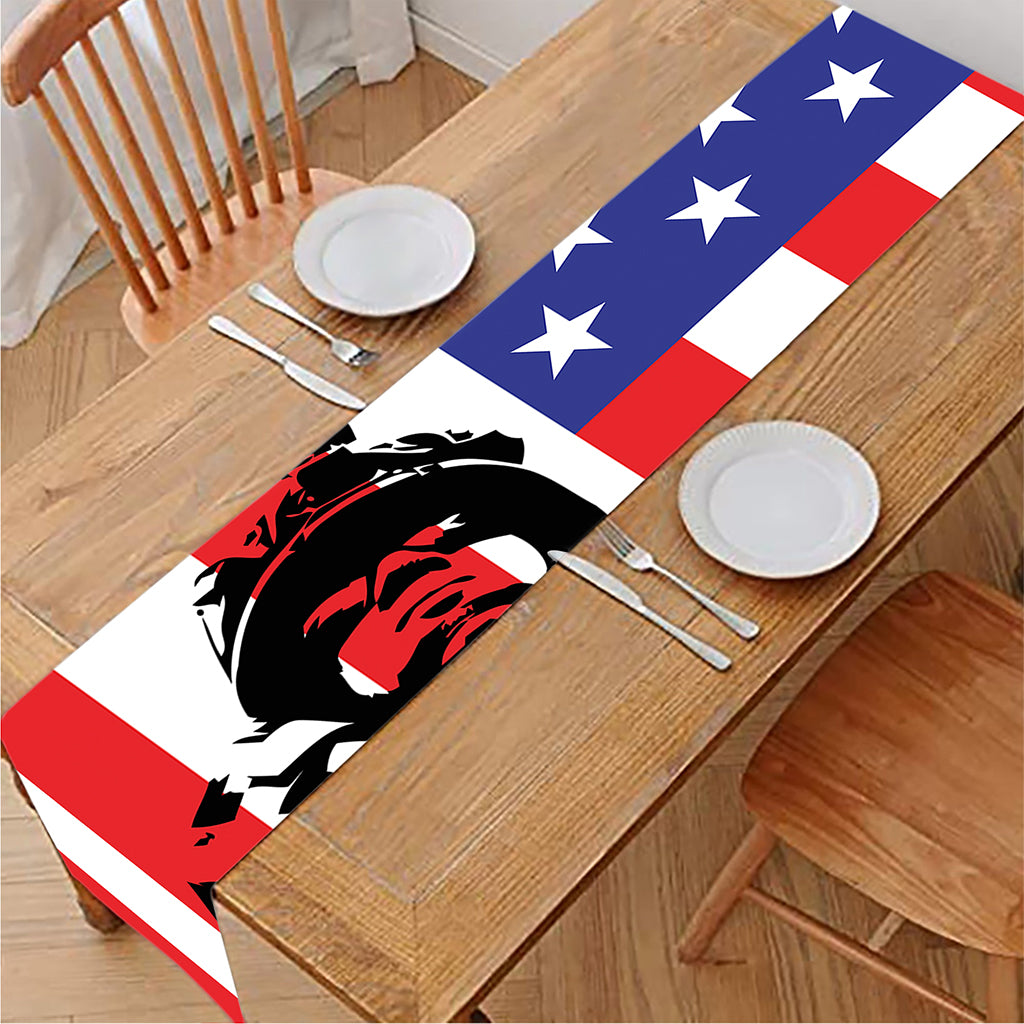 Military American Flag Print Table Runner