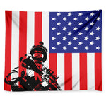 Military American Flag Print Tapestry