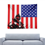 Military American Flag Print Tapestry