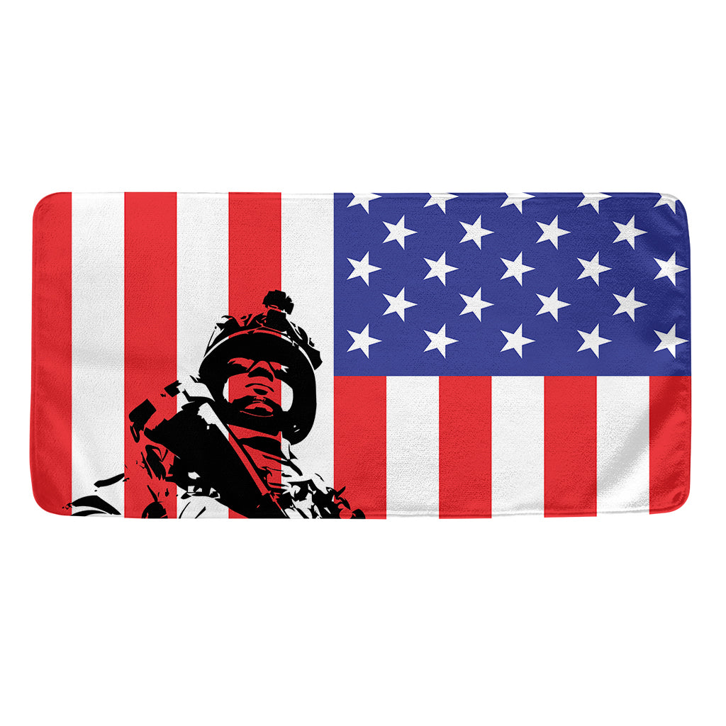 Military American Flag Print Towel