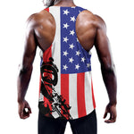 Military American Flag Print Training Tank Top