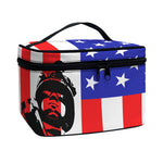 Military American Flag Print Travel Makeup Bag