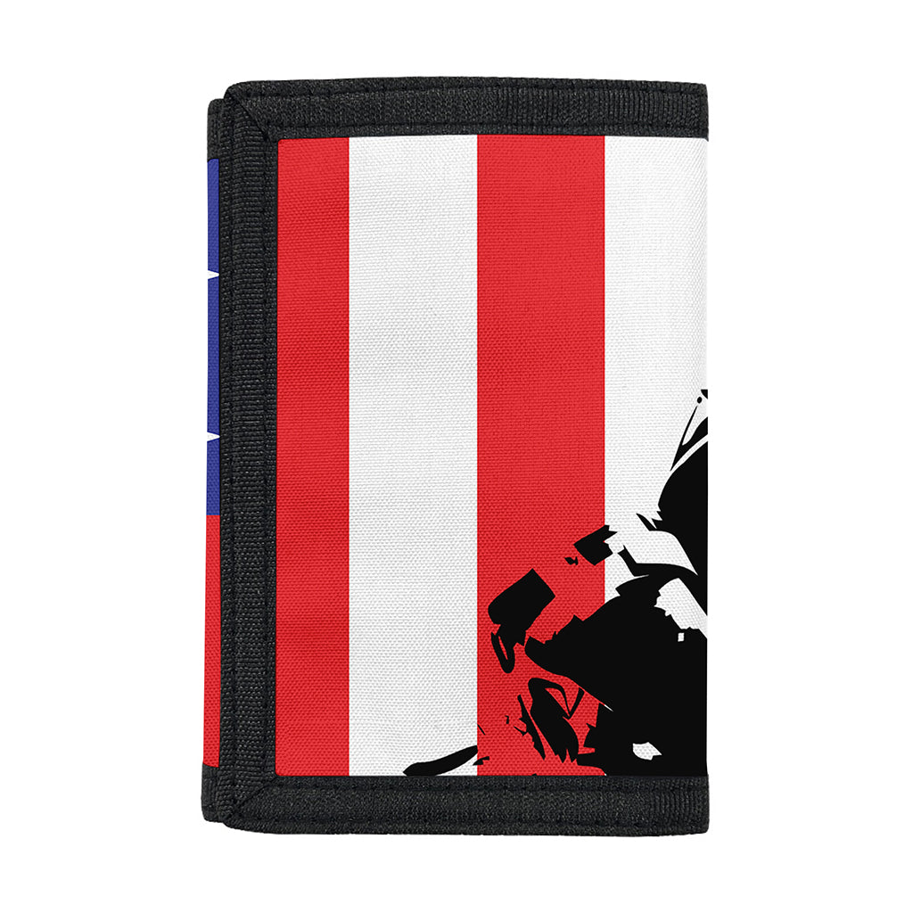 Military American Flag Print Trifold Wallet