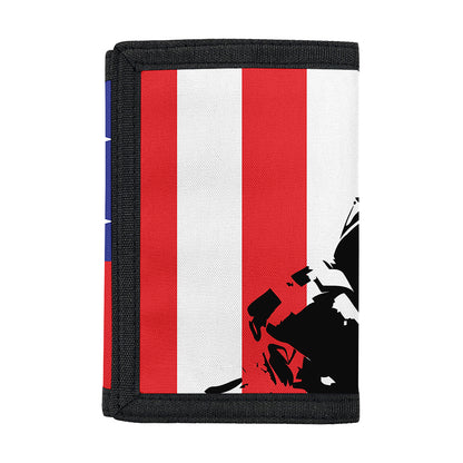 Military American Flag Print Trifold Wallet