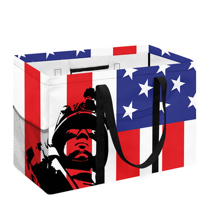 Military American Flag Print Utility Tote Bag