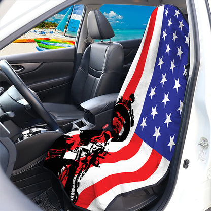 Military American Flag Print Waterproof Car Seat Cover