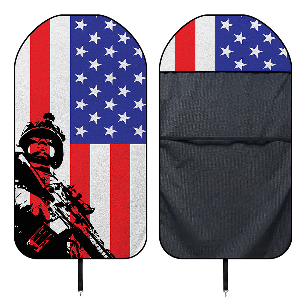 Military American Flag Print Waterproof Car Seat Cover