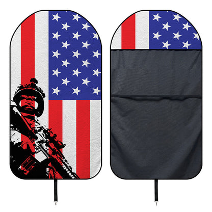Military American Flag Print Waterproof Car Seat Cover