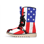 Military American Flag Print Winter Boots