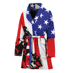 Military American Flag Print Women's Bathrobe