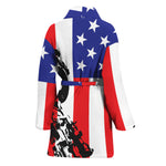 Military American Flag Print Women's Bathrobe