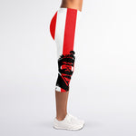Military American Flag Print Women's Capri Leggings