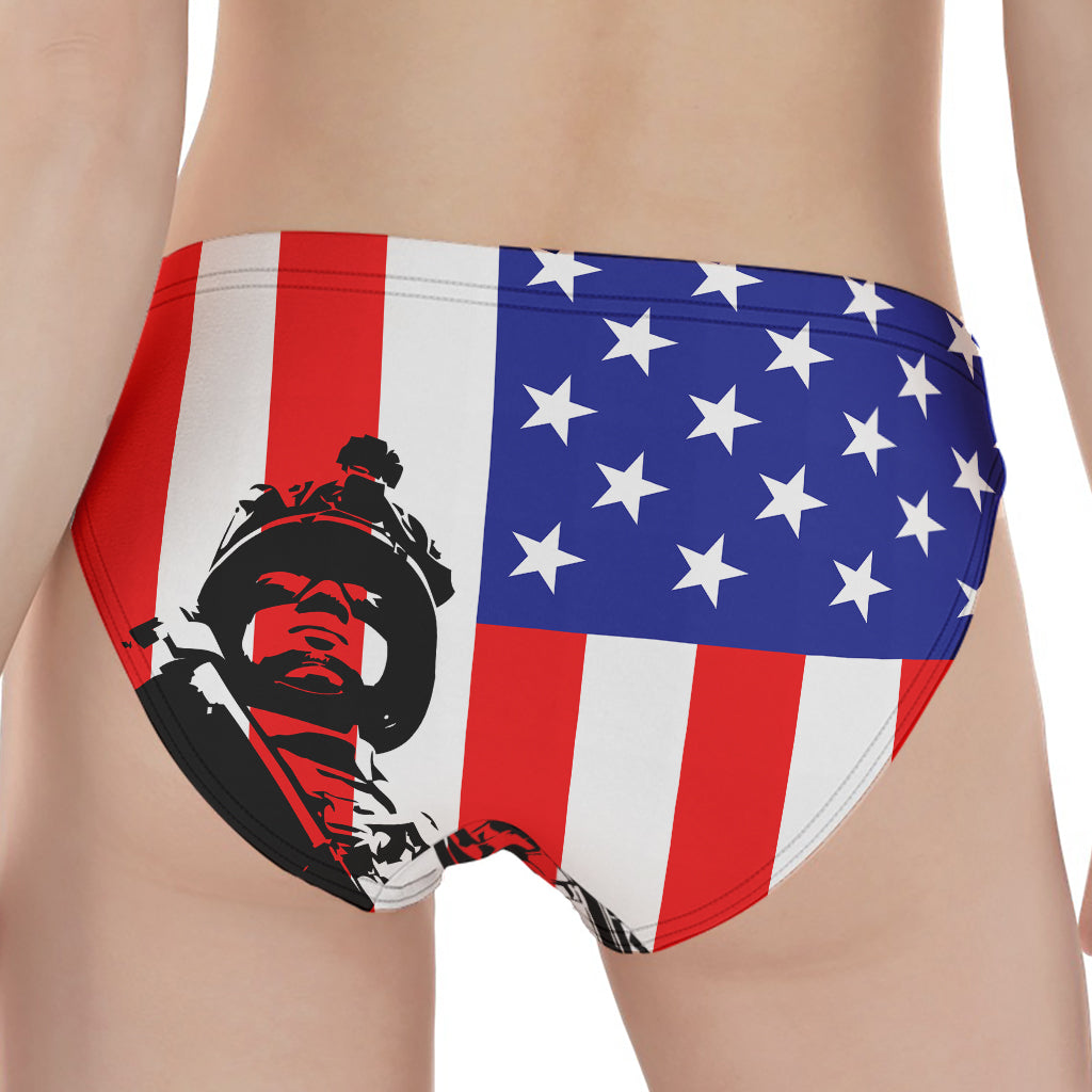 Military American Flag Print Women's Panties