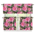 Military Camouflage Flower Pattern Print 3 Piece Kitchen Curtains