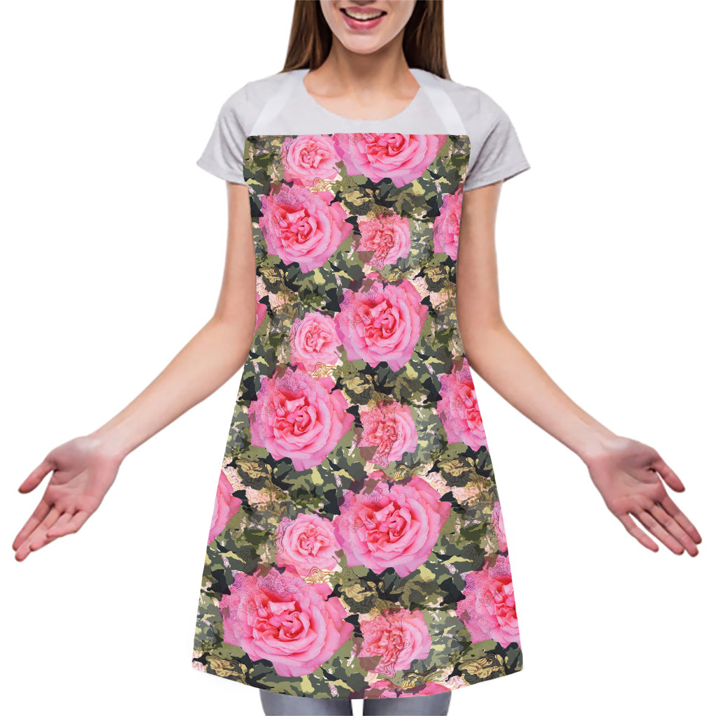 Military Camouflage Flower Pattern Print Adjustable Apron