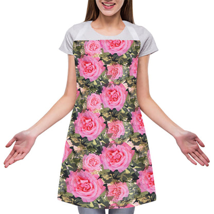 Military Camouflage Flower Pattern Print Adjustable Apron