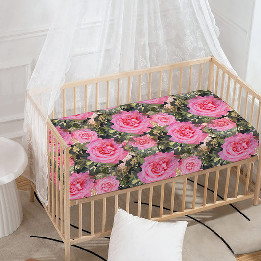 Military Camouflage Flower Pattern Print Baby Crib Sheet