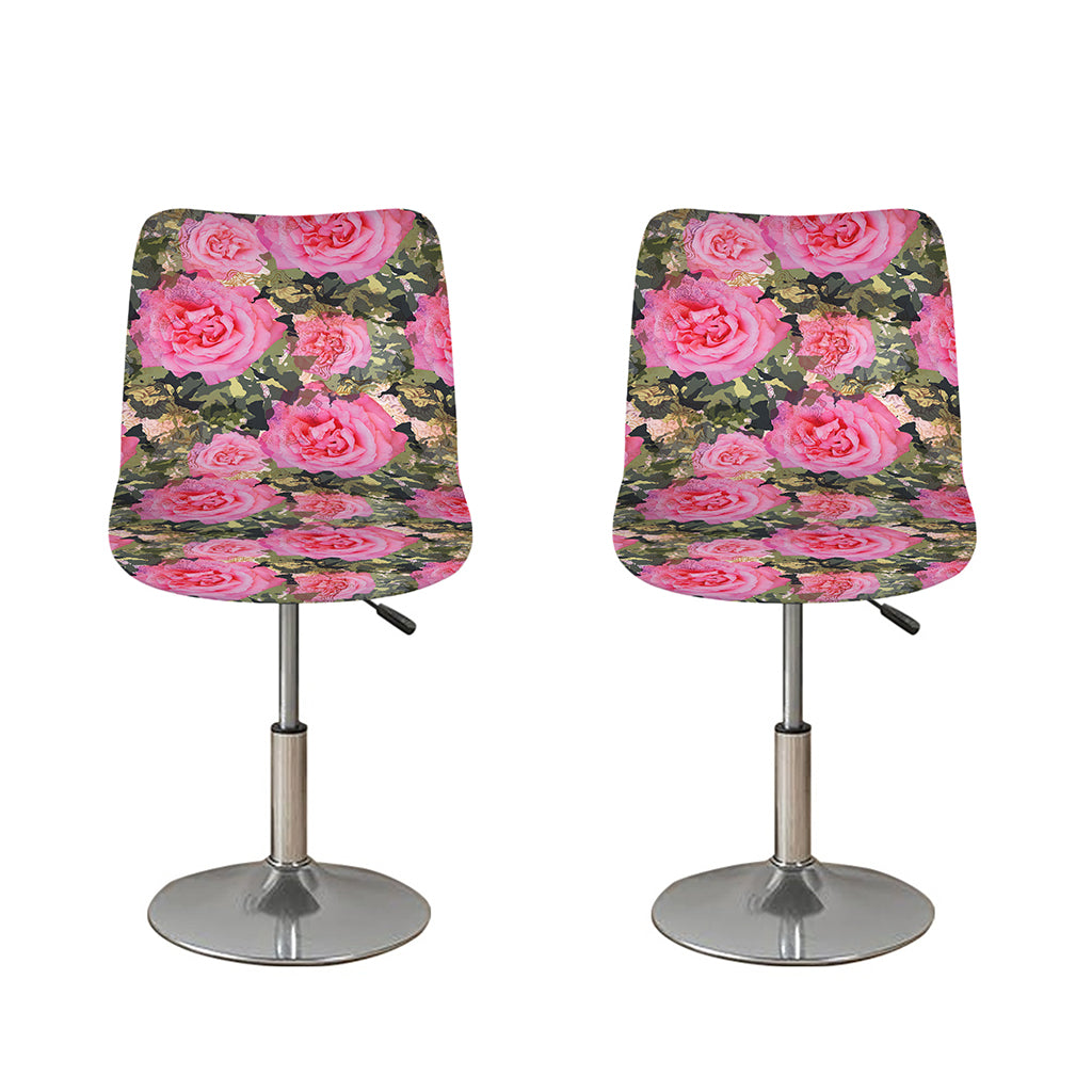 Military Camouflage Flower Pattern Print Bar Stool Covers
