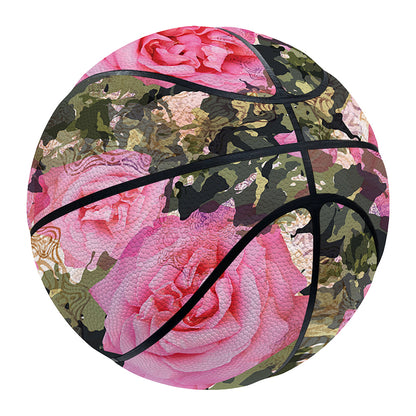 Military Camouflage Flower Pattern Print Basketball