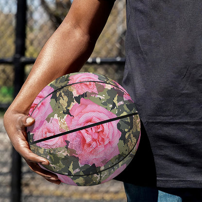 Military Camouflage Flower Pattern Print Basketball