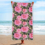 Military Camouflage Flower Pattern Print Beach Towel