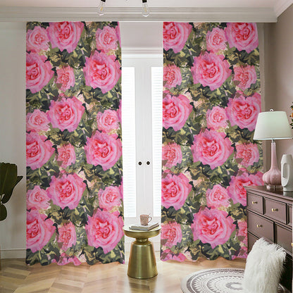 Military Camouflage Flower Pattern Print Blackout Pencil Pleat Curtains
