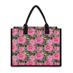 Military Camouflage Flower Pattern Print Canvas Tote Bag