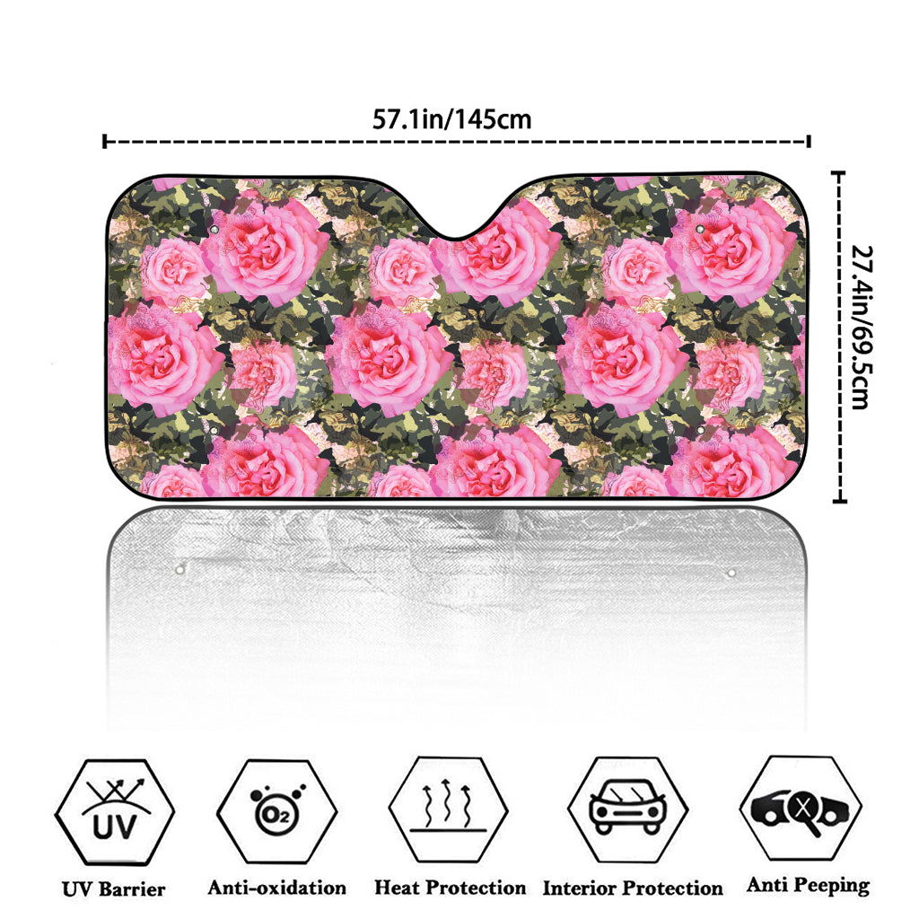 Military Camouflage Flower Pattern Print Car Windshield Sun Shade
