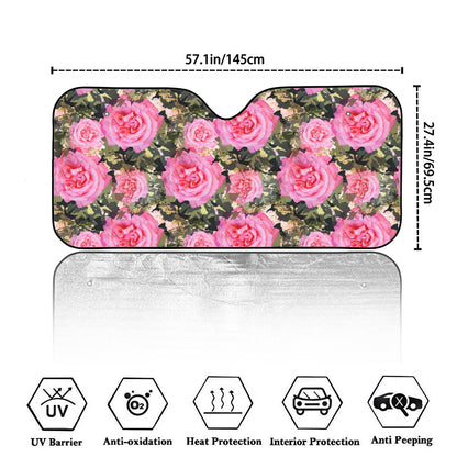 Military Camouflage Flower Pattern Print Car Windshield Sun Shade