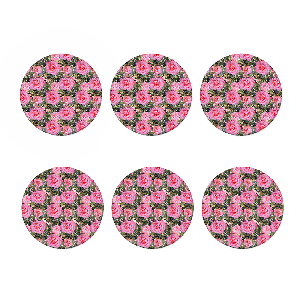 Military Camouflage Flower Pattern Print Coaster Set