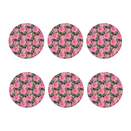 Military Camouflage Flower Pattern Print Coaster Set